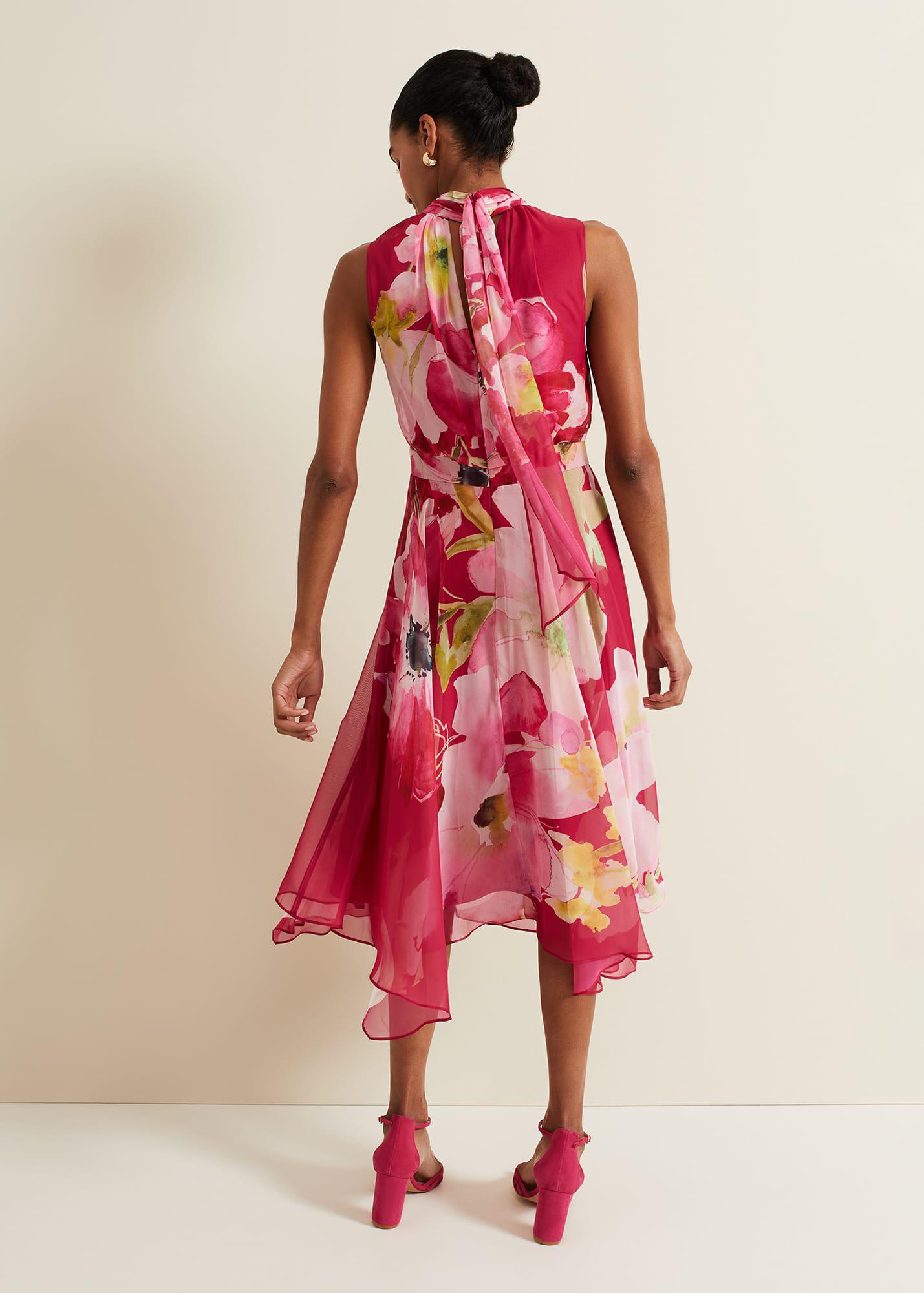 lucinda floral midi dress ERDEM Lucinda floral-print Sheath Midi Dress | Black