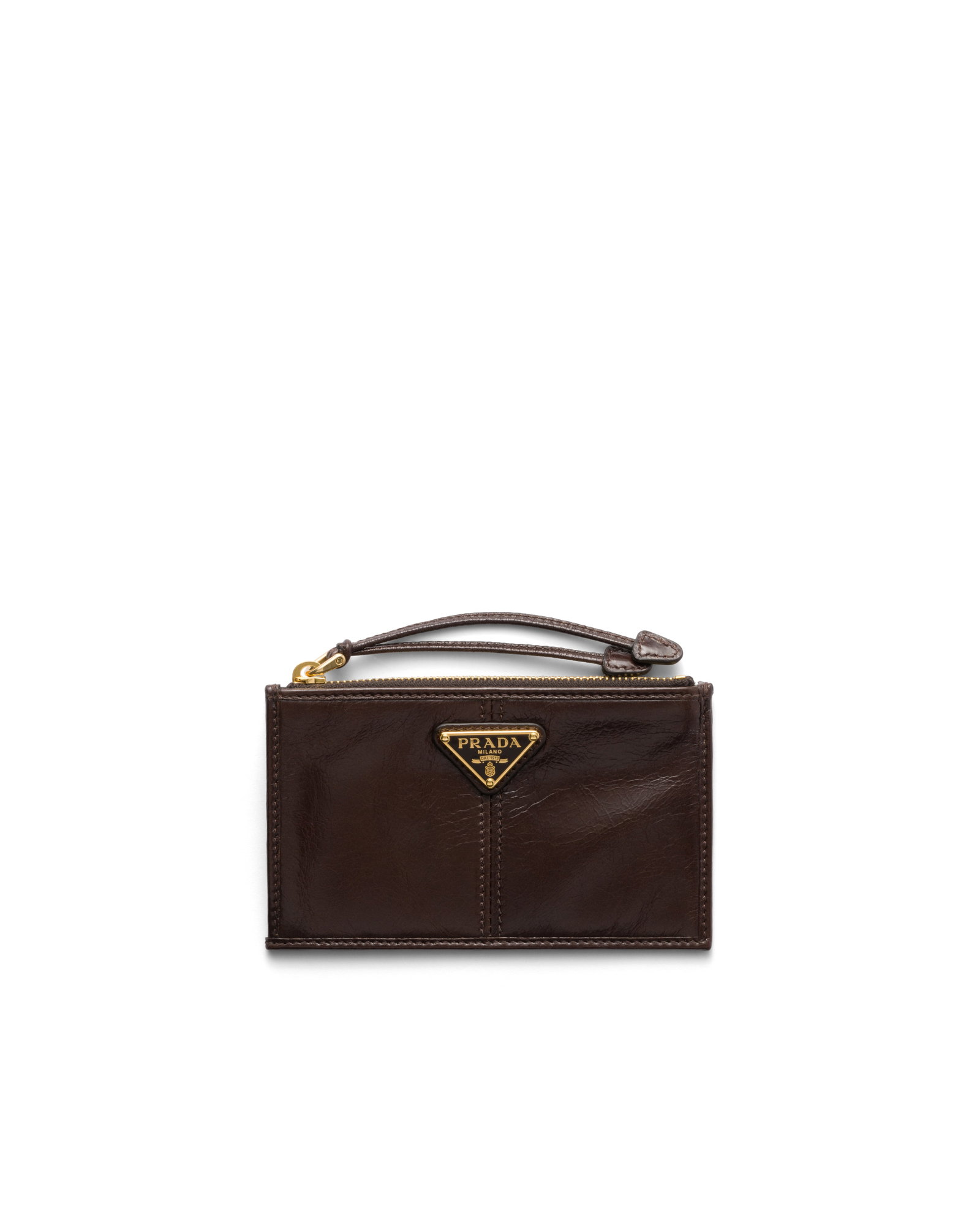 Tcvh PRADA Leather Card Holder With Zipper | endource