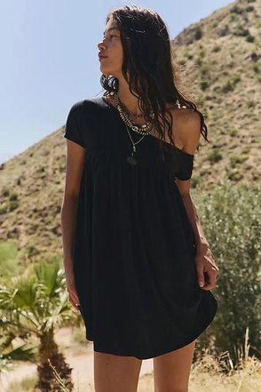 mini dress with long overlay Claire Sheer Overlay Mini Dress Black / XL