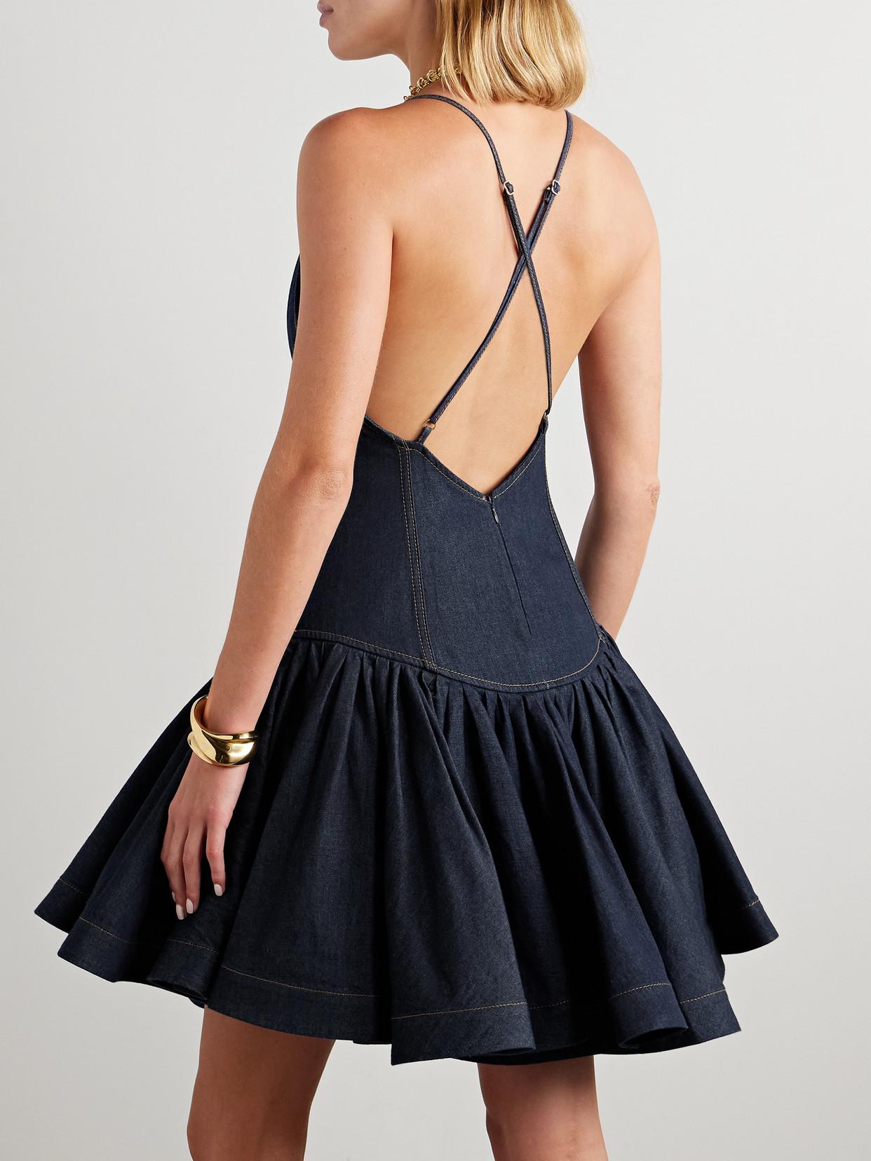 white christmas dresses Zimmermann Crush Denim Corset Top Night Sky – blueandcream main image 0