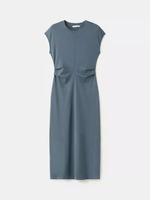 MANGO Simona Pleated Cut Out Midi Dress | endource