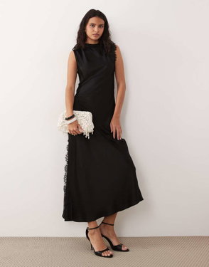MANGO Elena Lace Panel Maxi Dress | endource