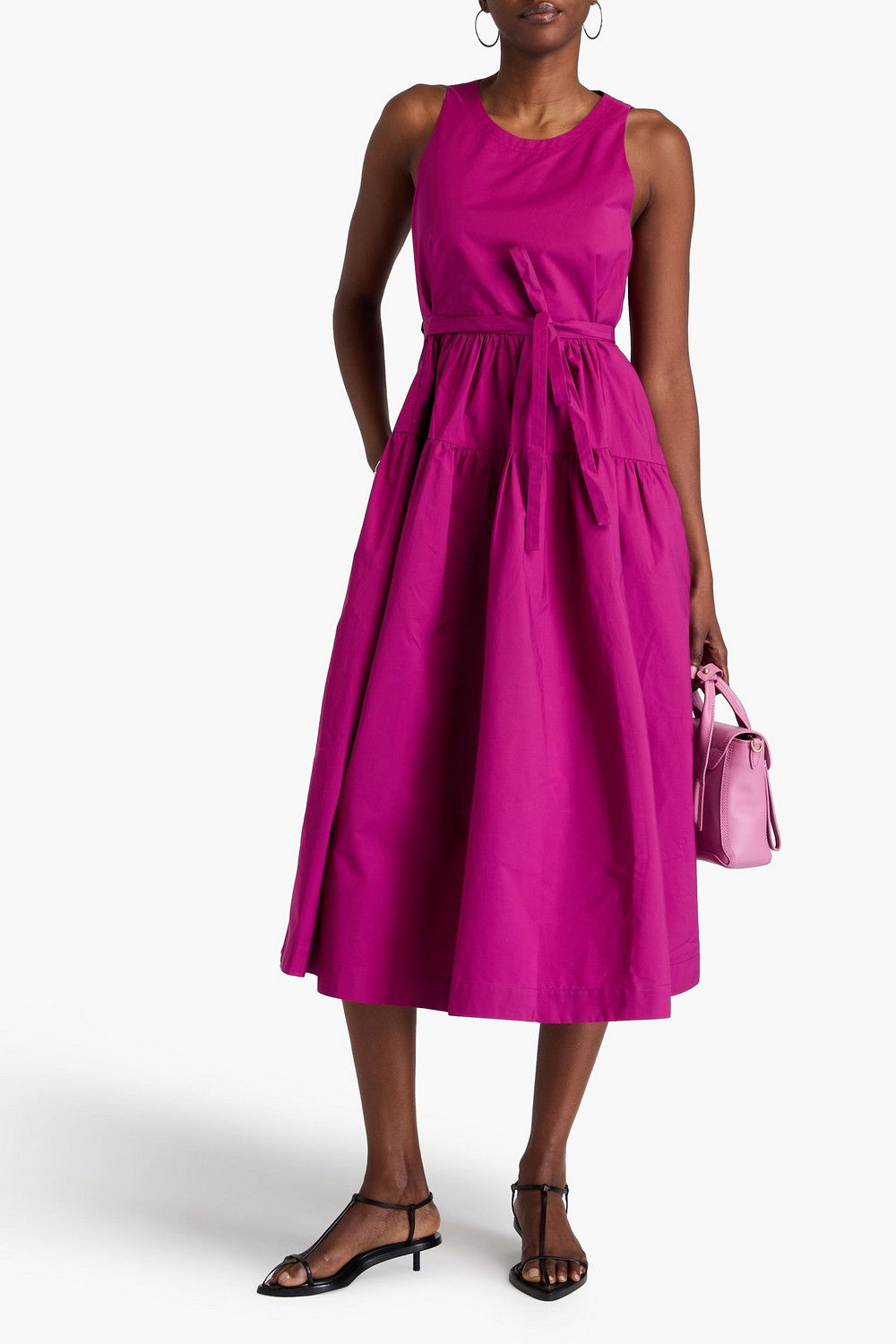 3.1 phillip lim purple dress 3.1 PHILLIP LIM Cotton-Blend Poplin Midi Dress