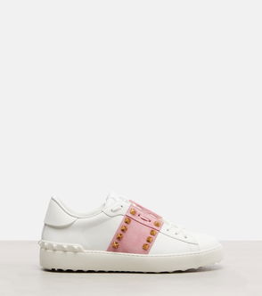 Valentino Garavani pink and white studded sneakers