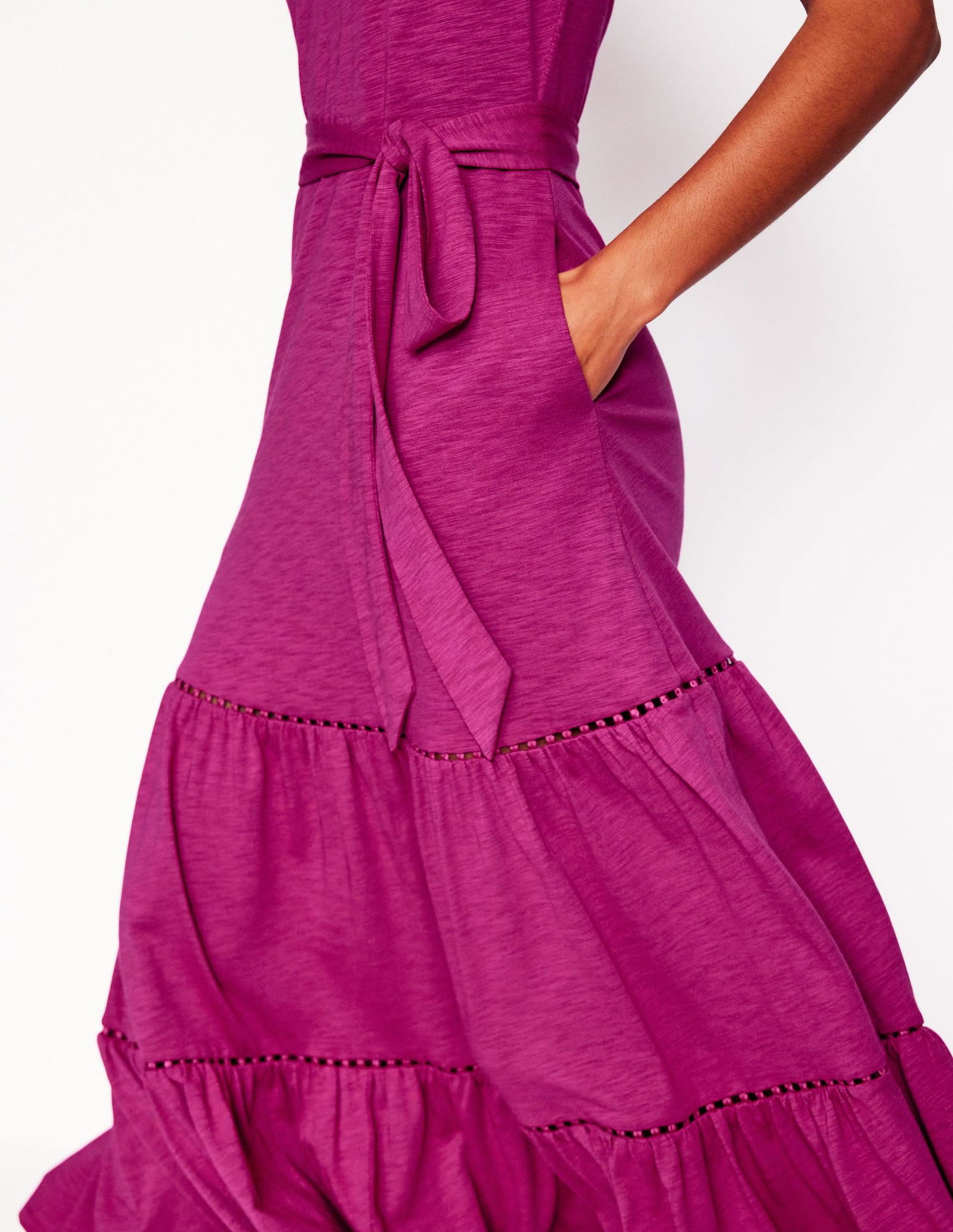 mila trim tiered jersey dress 40% off BODEN Black dress
