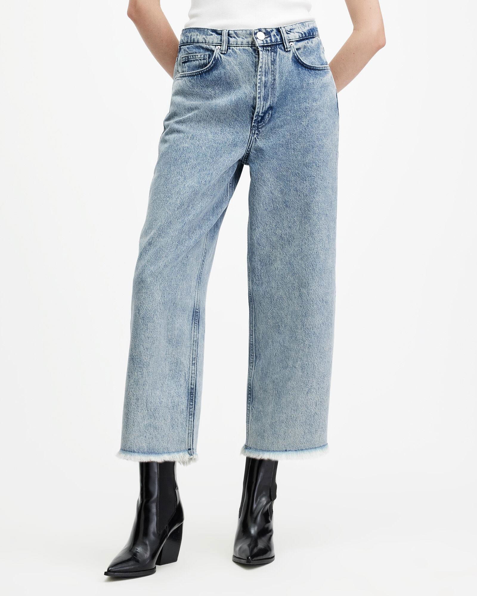 ALLSAINTS Blake Low Slung Wide Leg Denim Jeans in Acid Indigo | Endource