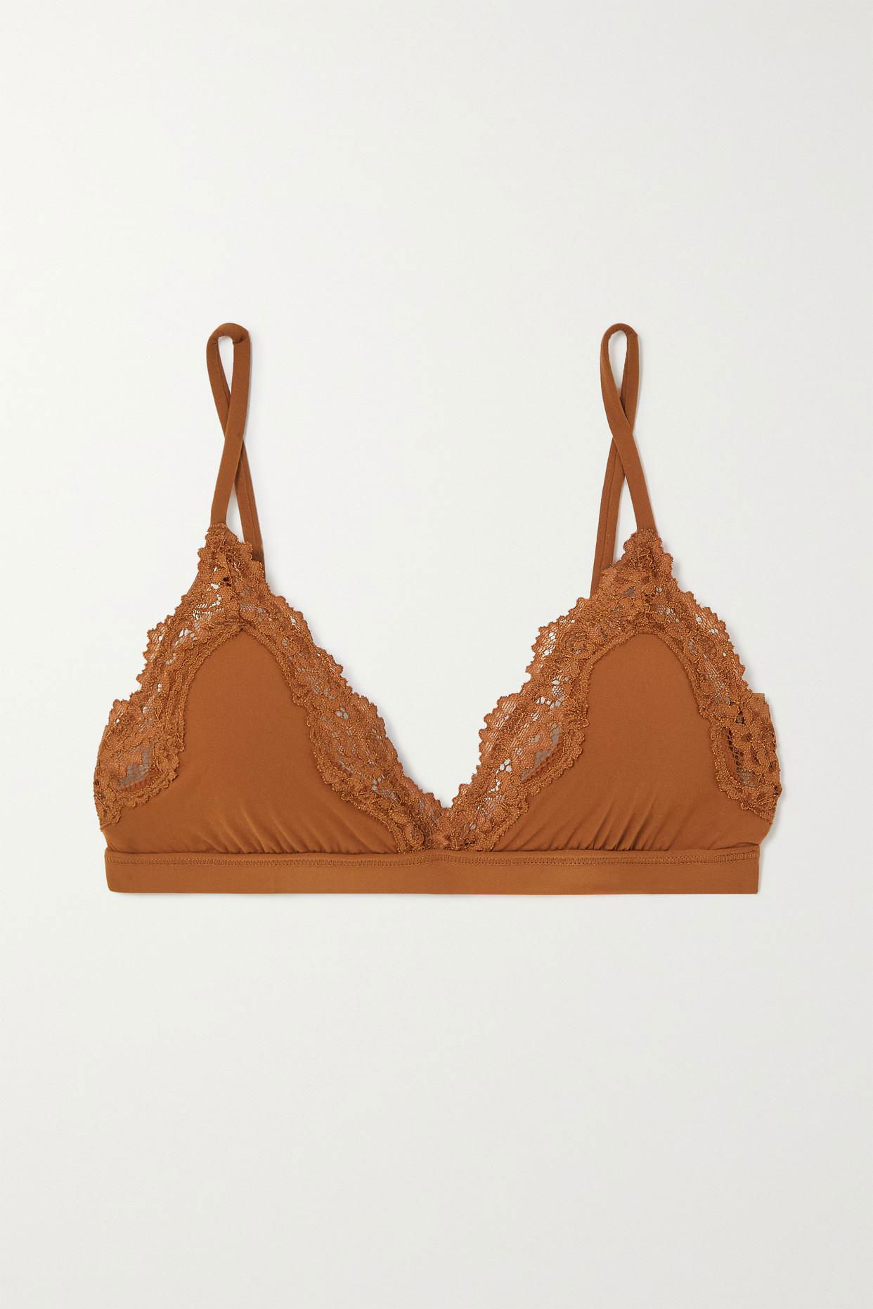 SKIMS Fits Everybody Lace Triangle Bralette in Metallic