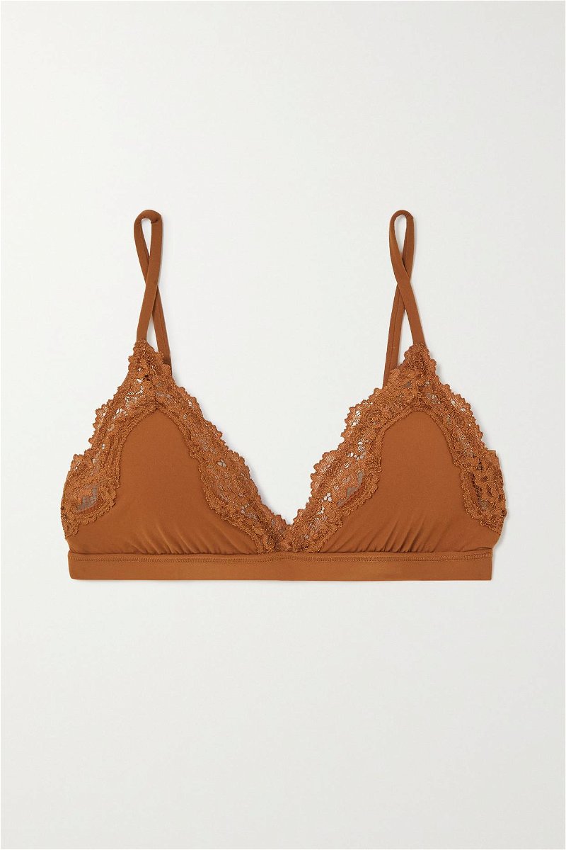 SKIMS Fits Everybody Lace Triangle Bralette in Metallic