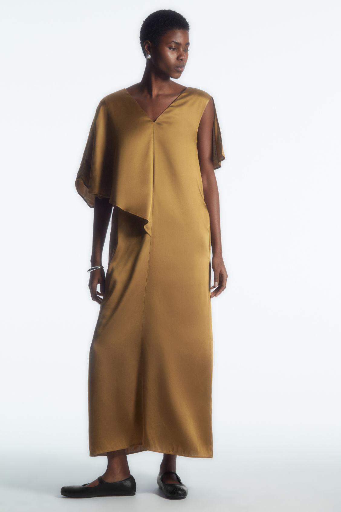 Satin Midi Cos Satin Dress SCOOP-NECK SATIN MIDI DRESS BLACK COS US