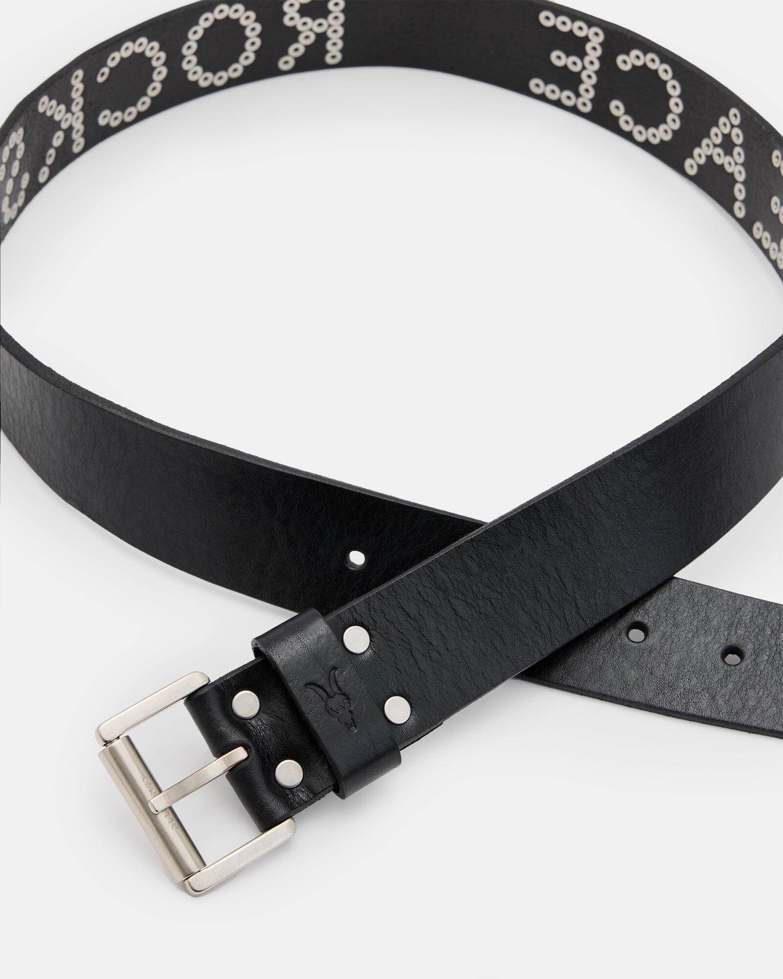1657 Women\'s 1.5 Inch Peace Rocks Studded Leather Belt, Roller Buckle Women\ main image 2