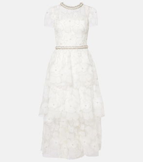 SELF-PORTRAIT Embellished Strapless Tulle Mini Dress | endource