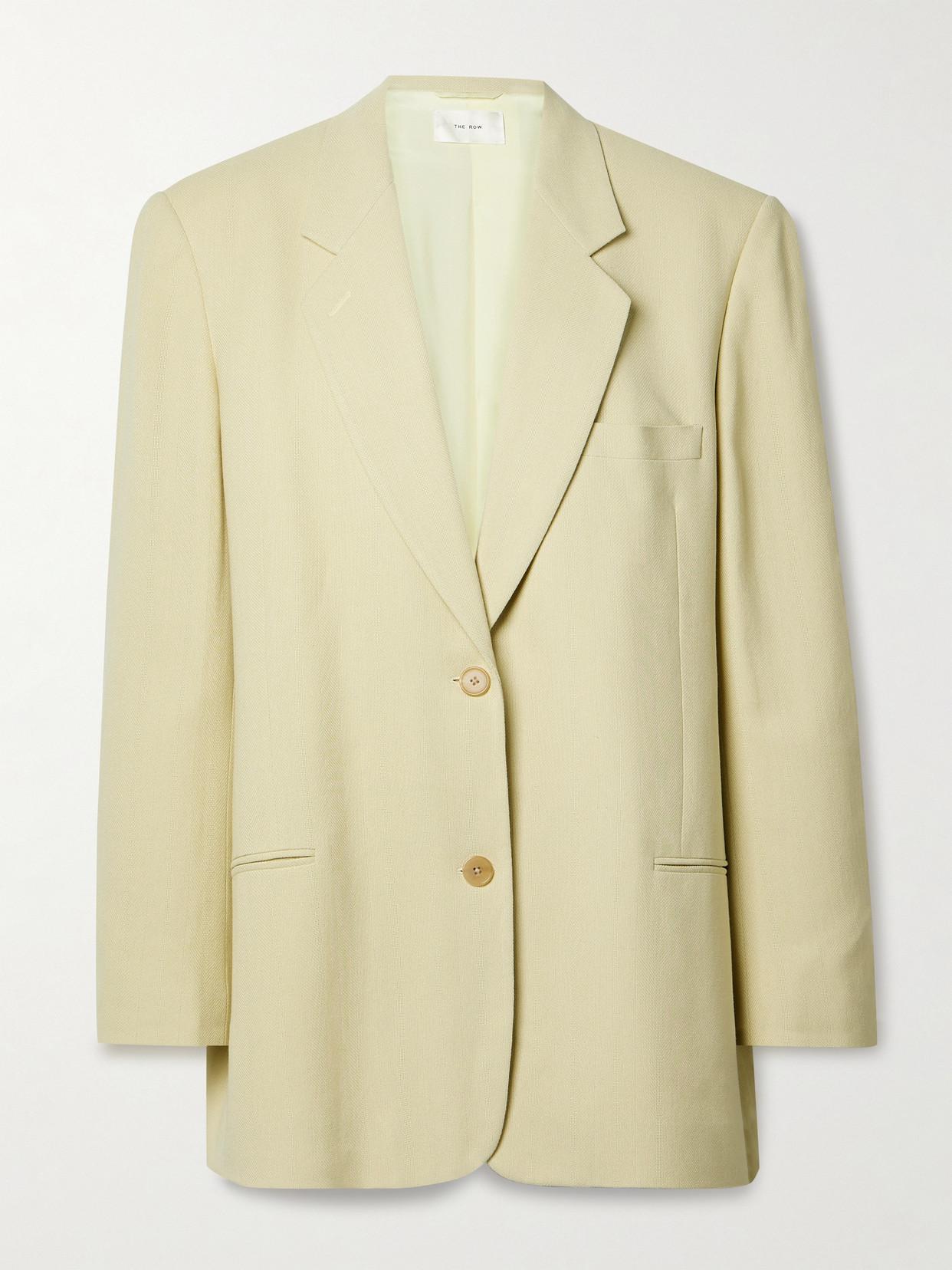 THE ROW Marina Oversized Woven Blazer in Yellow | Endource