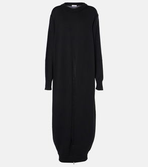 Black Alaïa knit dress with vertical seam detail