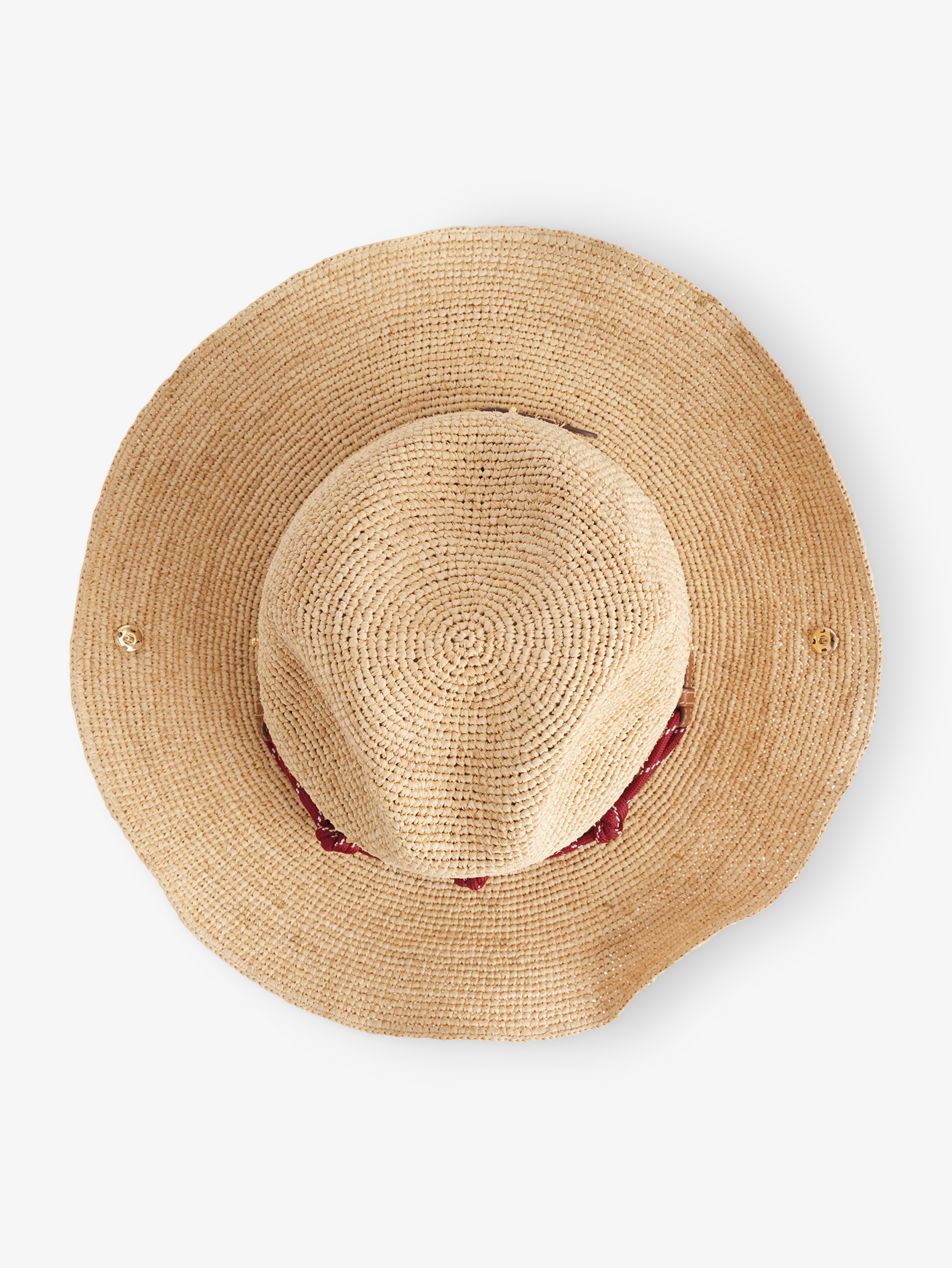 MIU MIU Embroidered Cord-Trim Raffia Cowboy Hat | endource