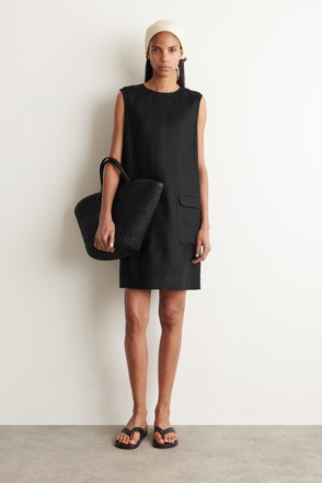 STAUD Switch Faux-Leather And Cotton-Blend Dress | endource