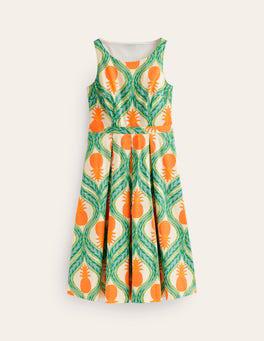 boden sleeveless pleat midi dress Boden Women's Annet Linen Blend Midi Dress in Pink