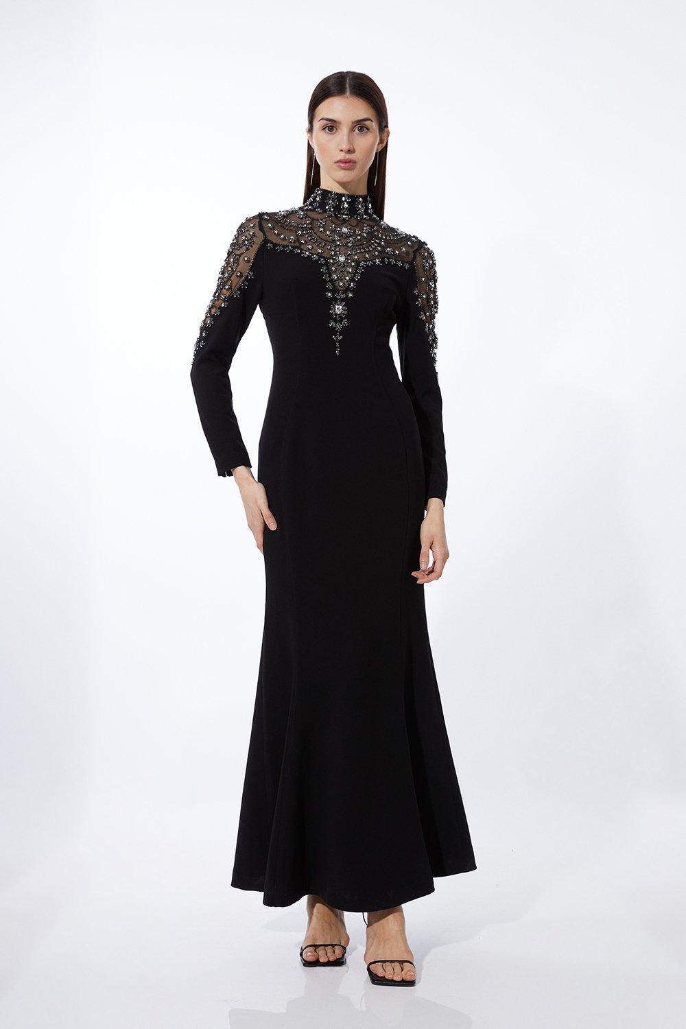 karen millen beaded embellished woven maxi dress Karley Sequin Maxi Dress - Beige main image 0