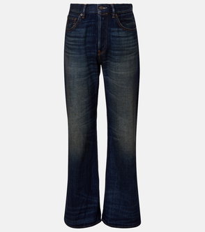 Dark wash, wide-leg denim jeans by Acne Studios