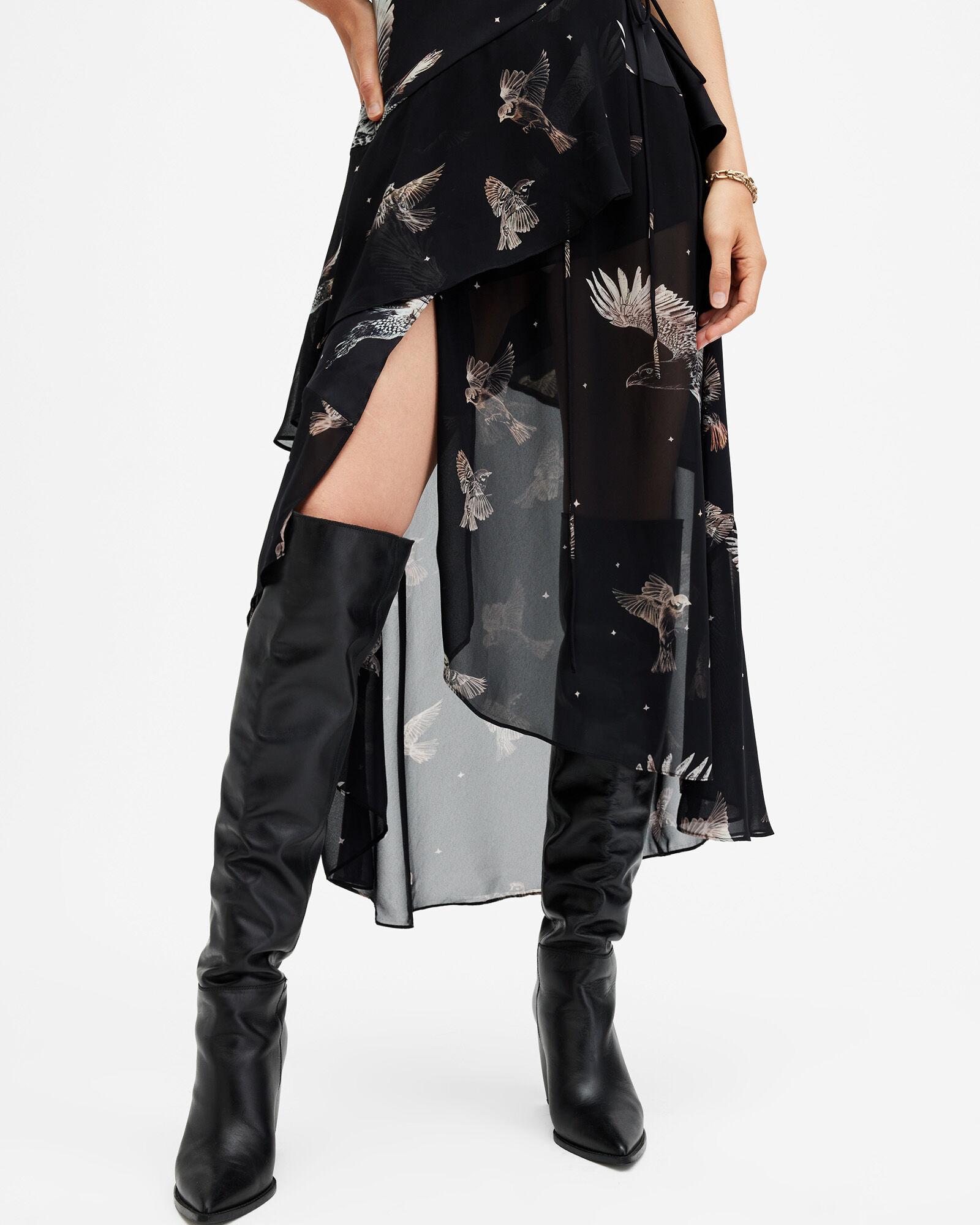 knee length dresses for ladies Alana Merino Wool Wrap Dress - Black – Alana Wrap Dress main image 1