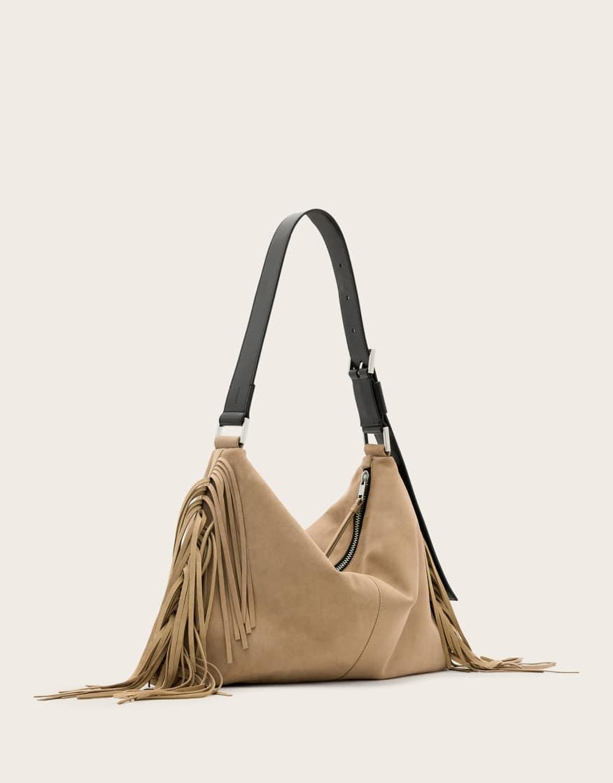 ALLSAINTS Edbury Suede Fringe Shoulder Bag | endource