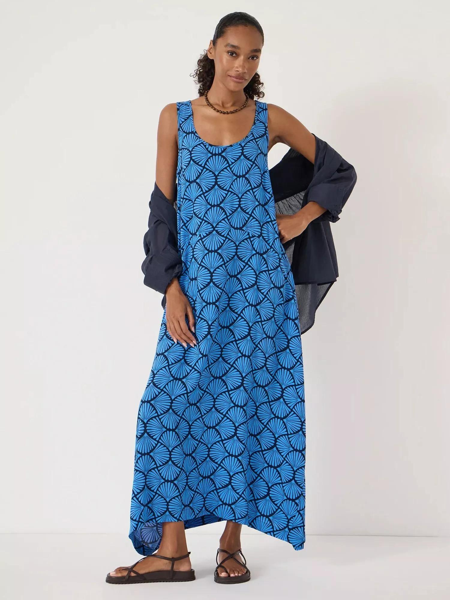 ziva blue dress ZIVA Sheer High-Neck Dress MEDIUM