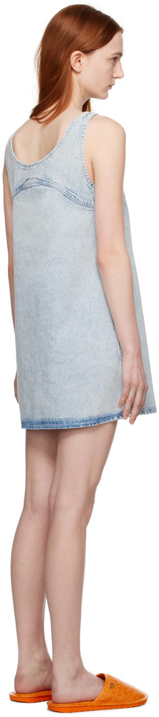 frame micro flare denim mini dress Acid Denim Blue Denim Flare Mini Dress main image 1