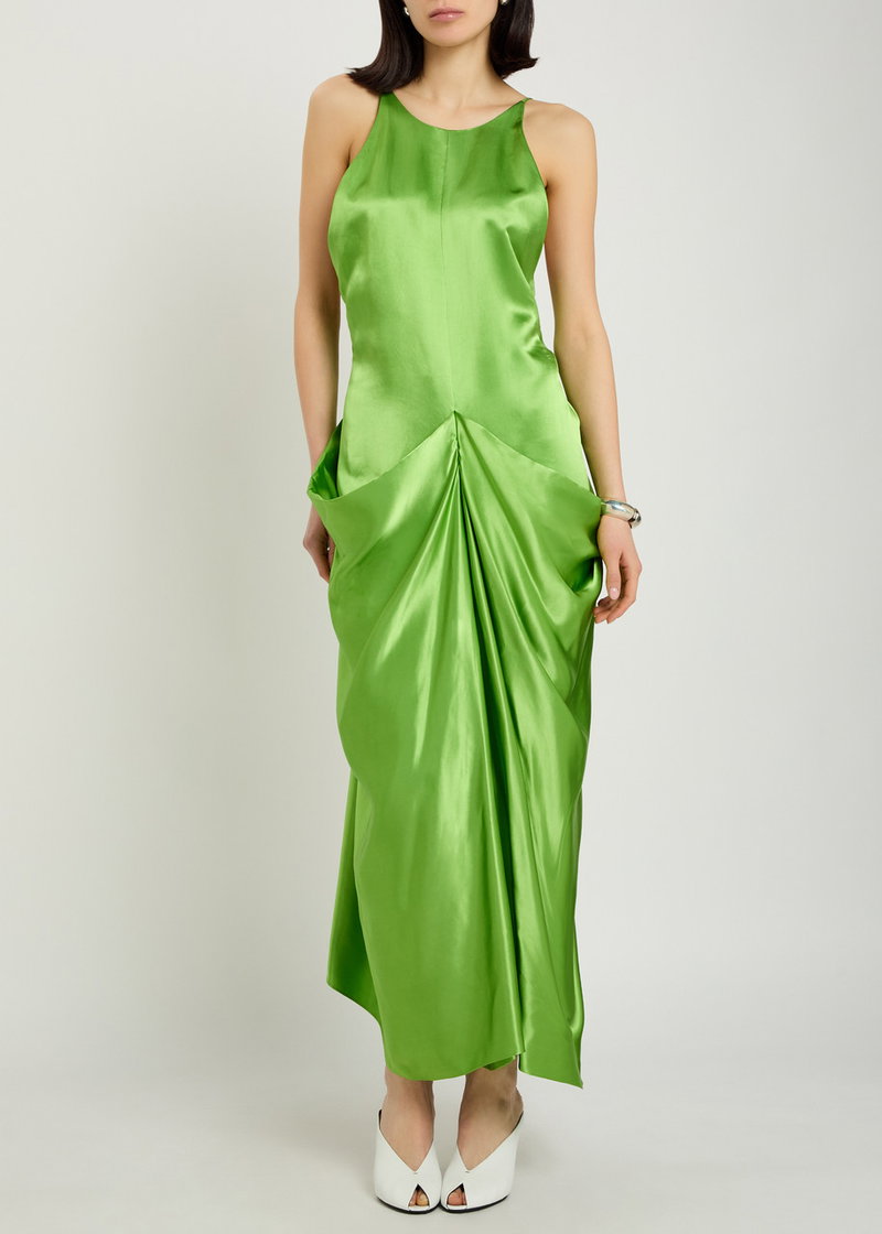 khaite green dress Khaite Black Silk Casual Dress main image 0