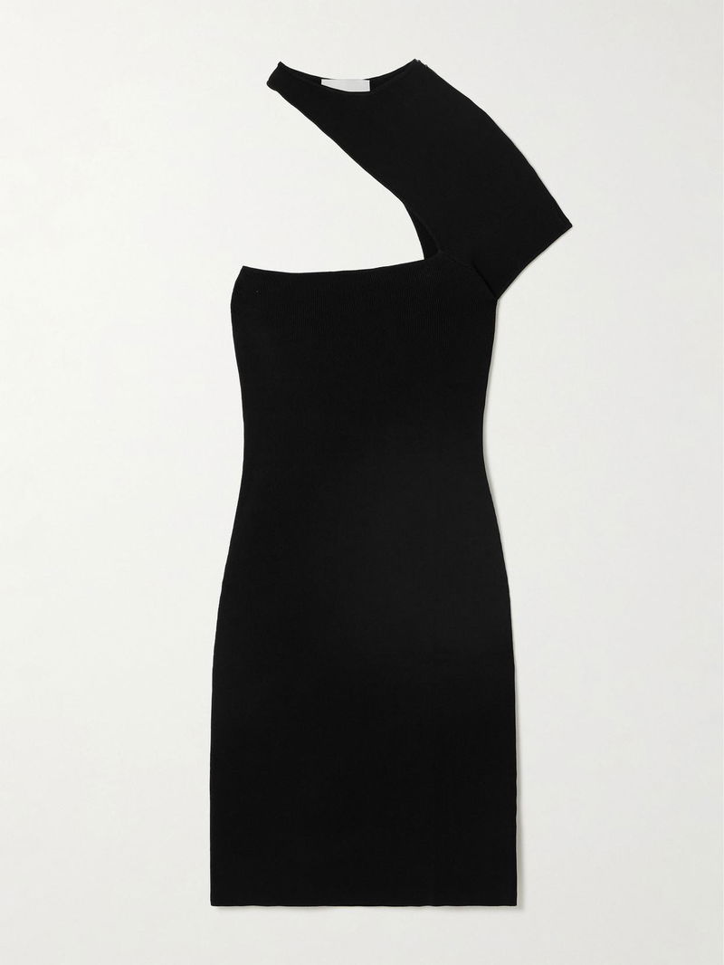 ISABEL MARANT Orka Asymmetric Cutout Stretch-Knit Mini Dress in Black ...