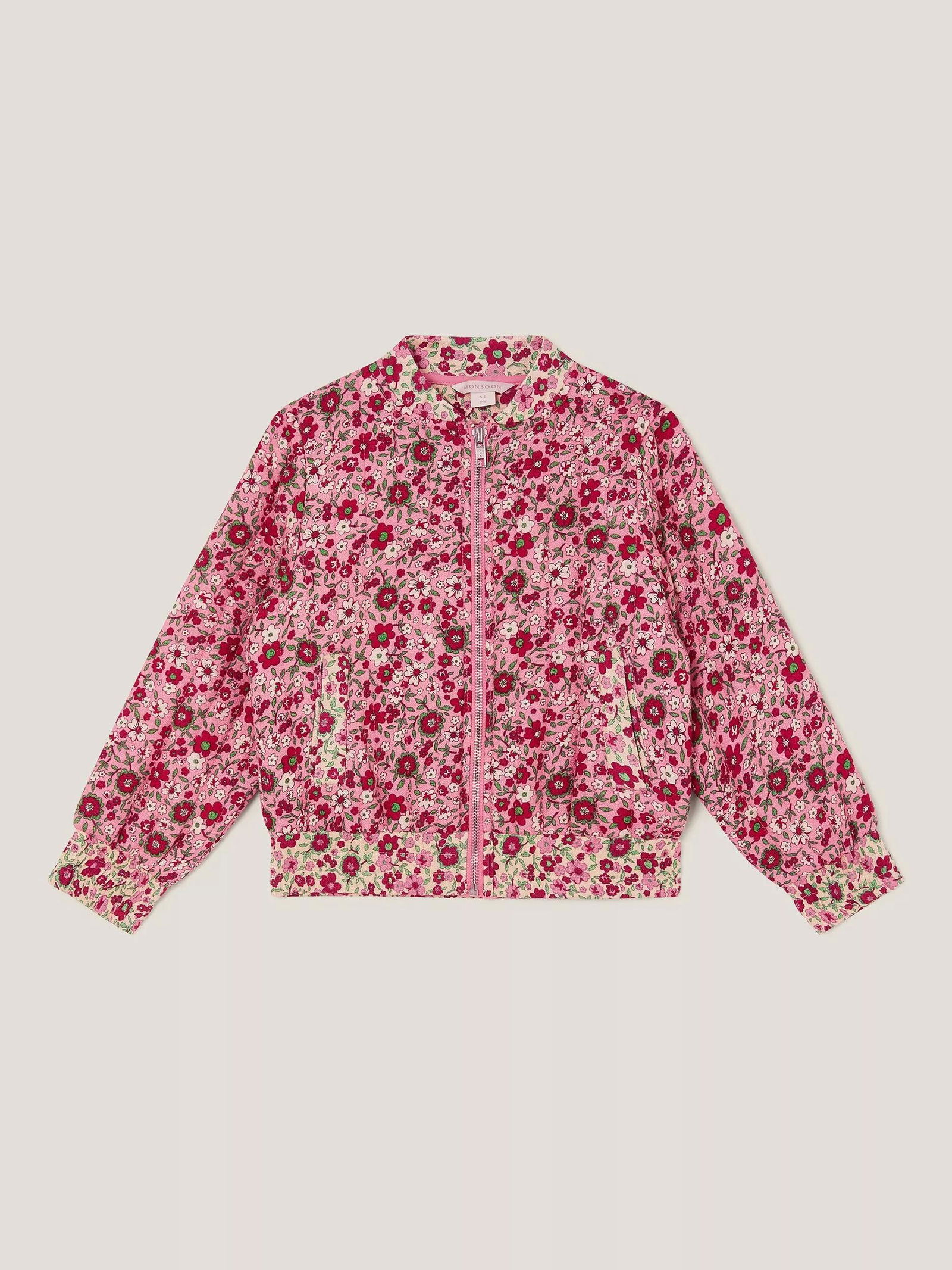 Pink Sugar Skull Floral Men's Bomber Jacket main image 0