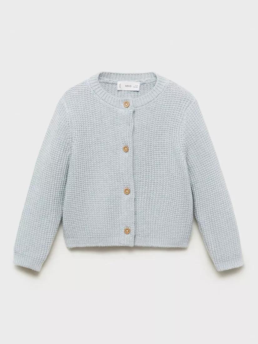 MANGO Sao Ribbed Cardigan in Blue | endource