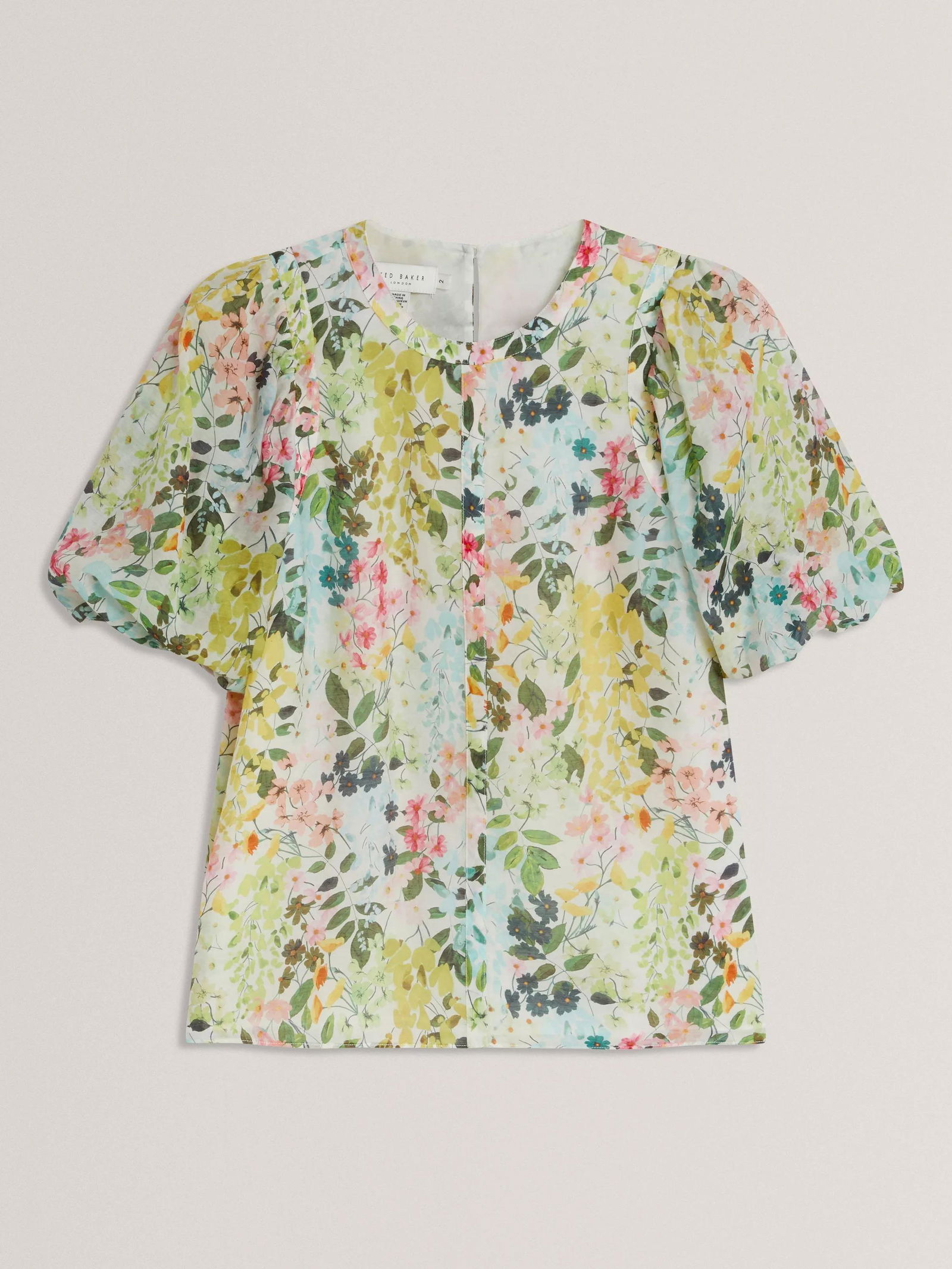 Micha Puff Sleeve Binding Detail Blouse Ivory