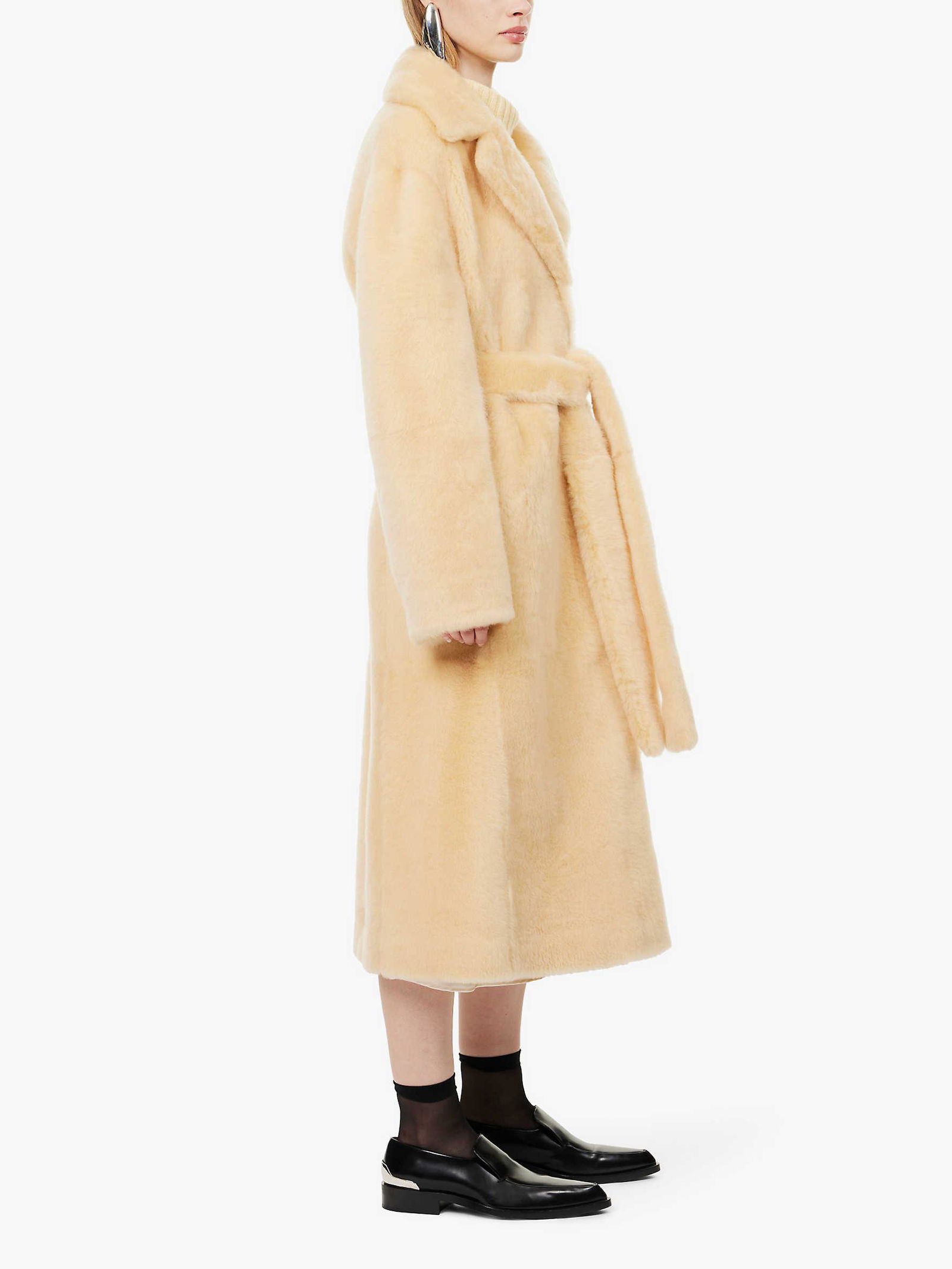 JIL SANDER Notch-Lapel Regular-Fit Shearling Coat | endource
