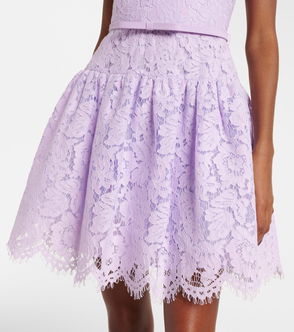 SELF-PORTRAIT Grosgrain-Trimmed Corded Lace Mini Dress | endource