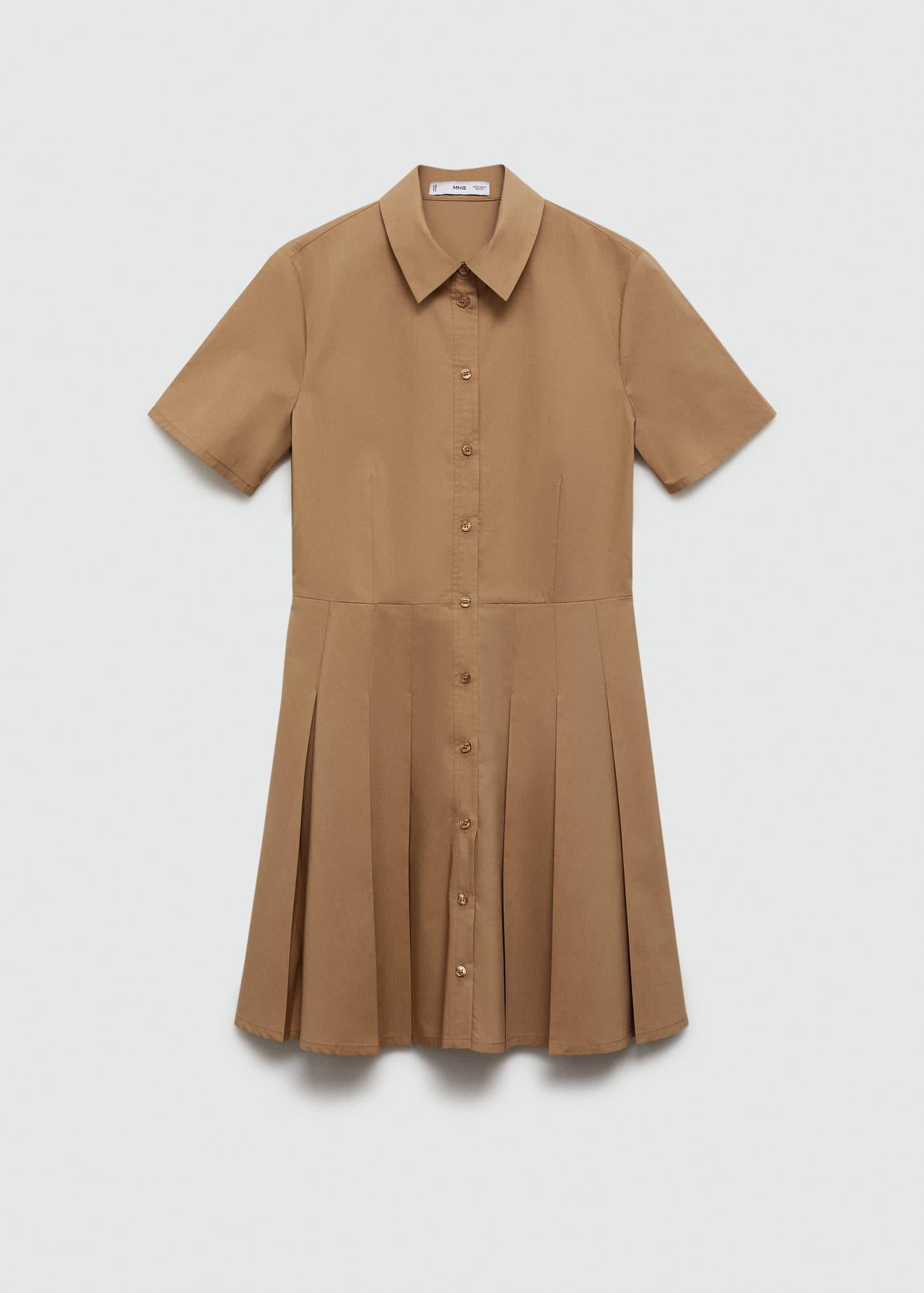 mango pleated shirt dress Tie-dye pleated shirt dress