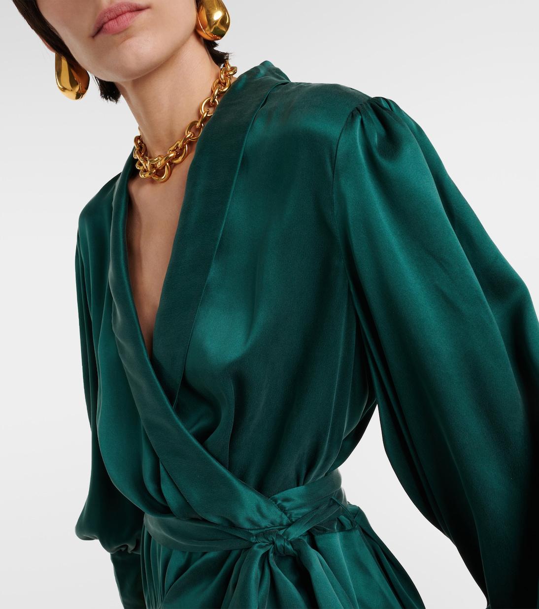 green zimmermann wrap dress ZIMMERMANN Silk Wrap Dress