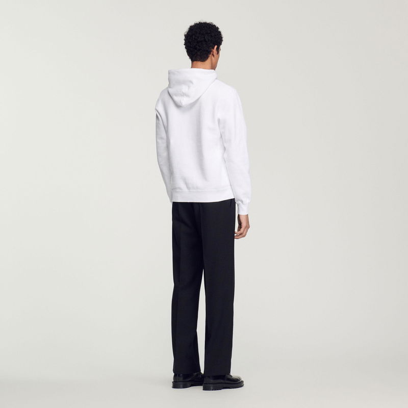 Sandro white hoodie, back view