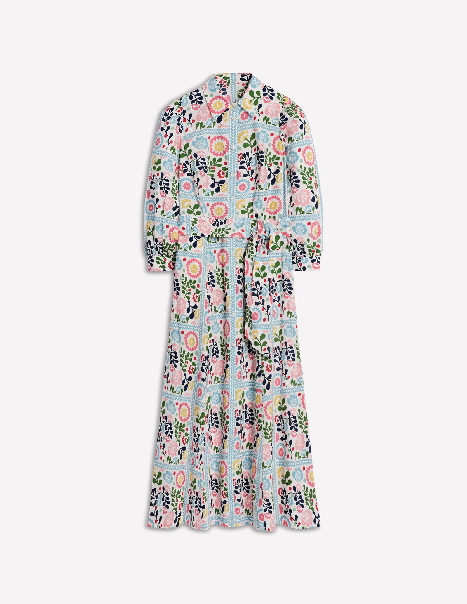 clara cotton shirt dress Clara Print Linen & Cotton Maxi Shirtdress (Women)