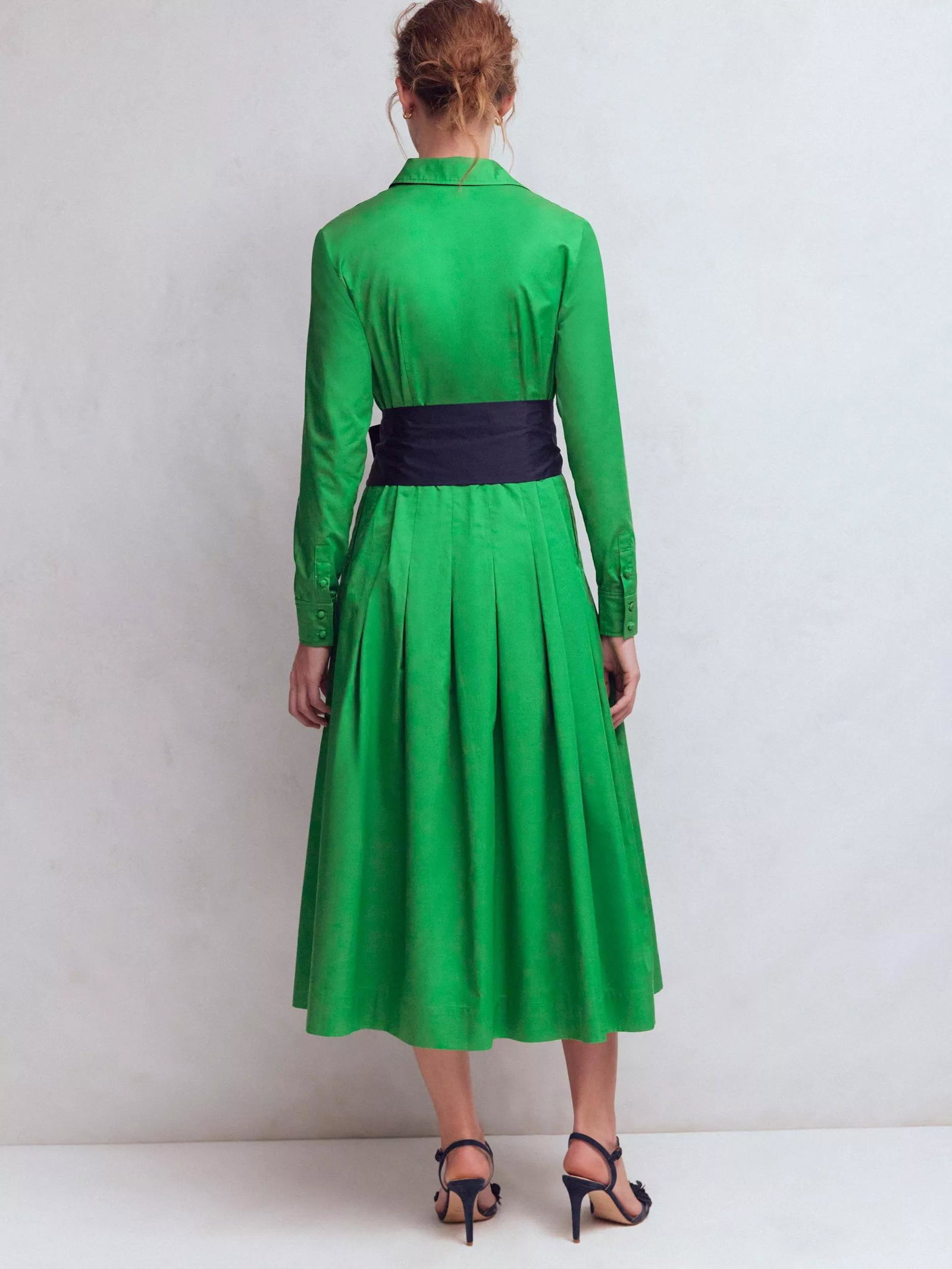 green emerald velvet dress Boden Polka Dot Wrap Front Cotton Dress in Highland Green, Painted Dot at Nordstrom, Size 6 main image 0