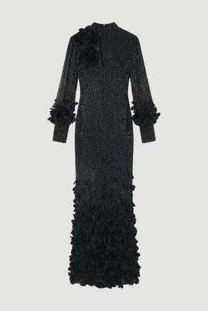 chinese dress ladies Karen Millen - Floral Lace Midi Dress