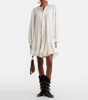 sachin and babi light blue dress Isabel Marant Gilya Abstract Silk-Blend Sleeveless Midi-Dress