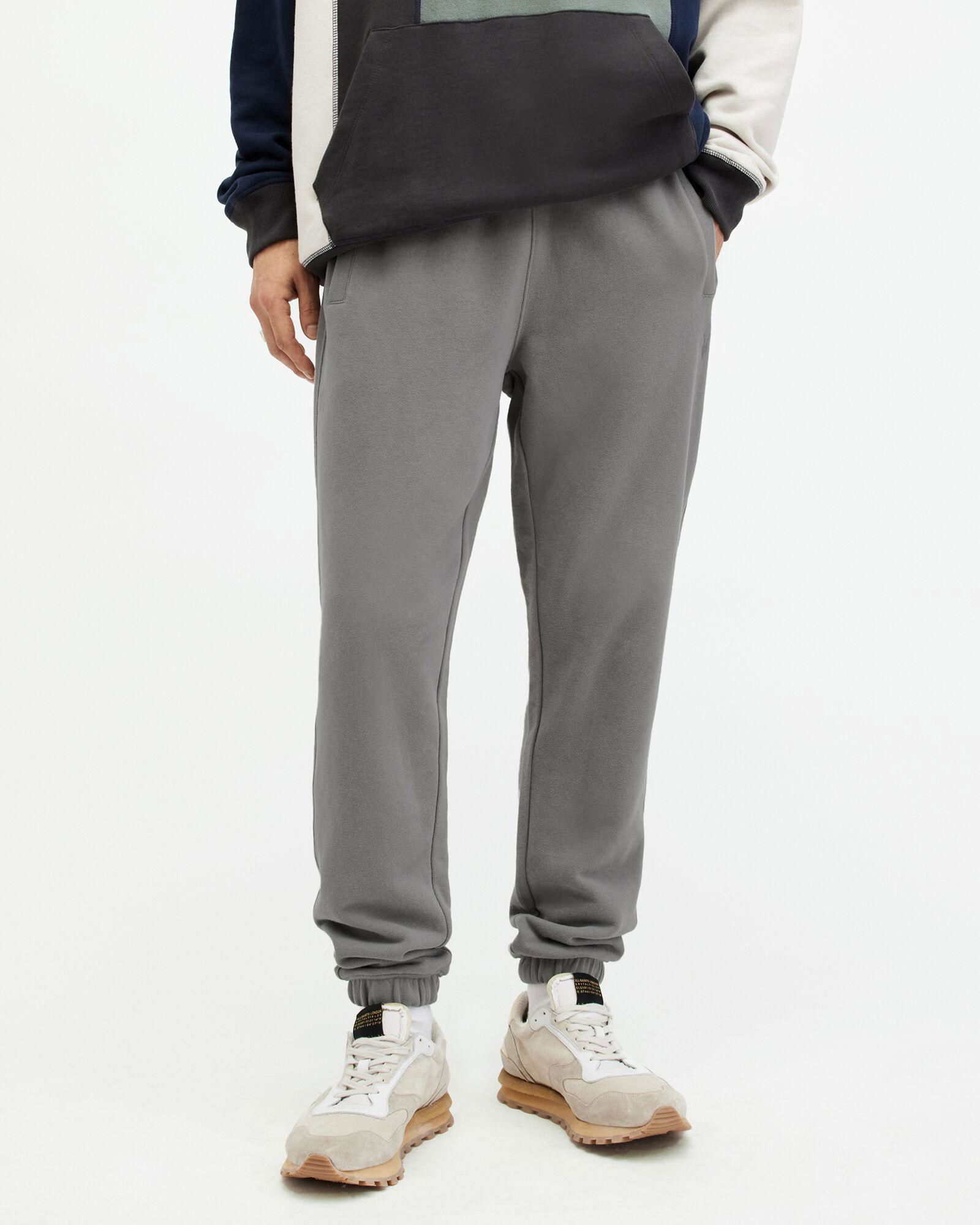 ALLSAINTS Raven Slim Fit Cuffed Ramskull Sweatpants in Ash Grey | Endource