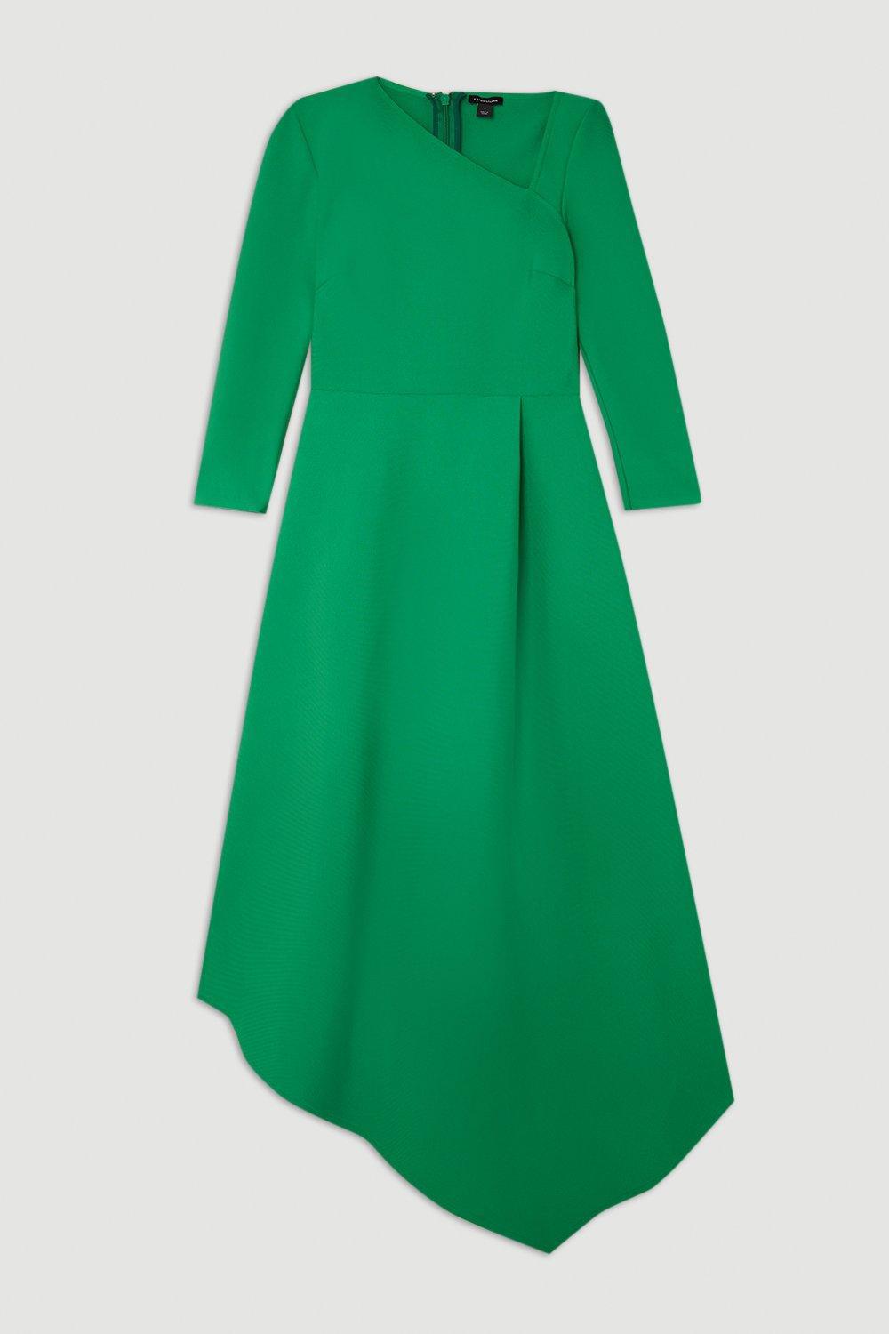 figure form bandage asymmetric strap knit midi dress Karen Millen Figure Form Bandage Asymmetric Strap Knit Midi Dress in Neutral