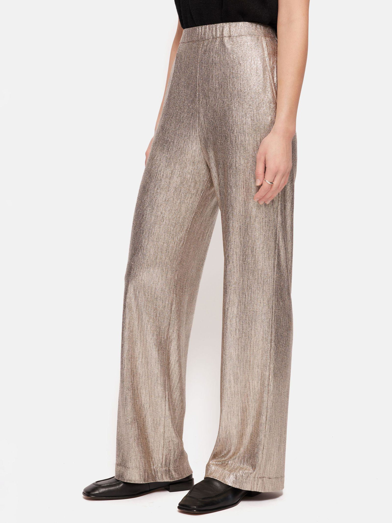 Retro straight-leg gold trousers with loose pockets and wide legs main image 1
