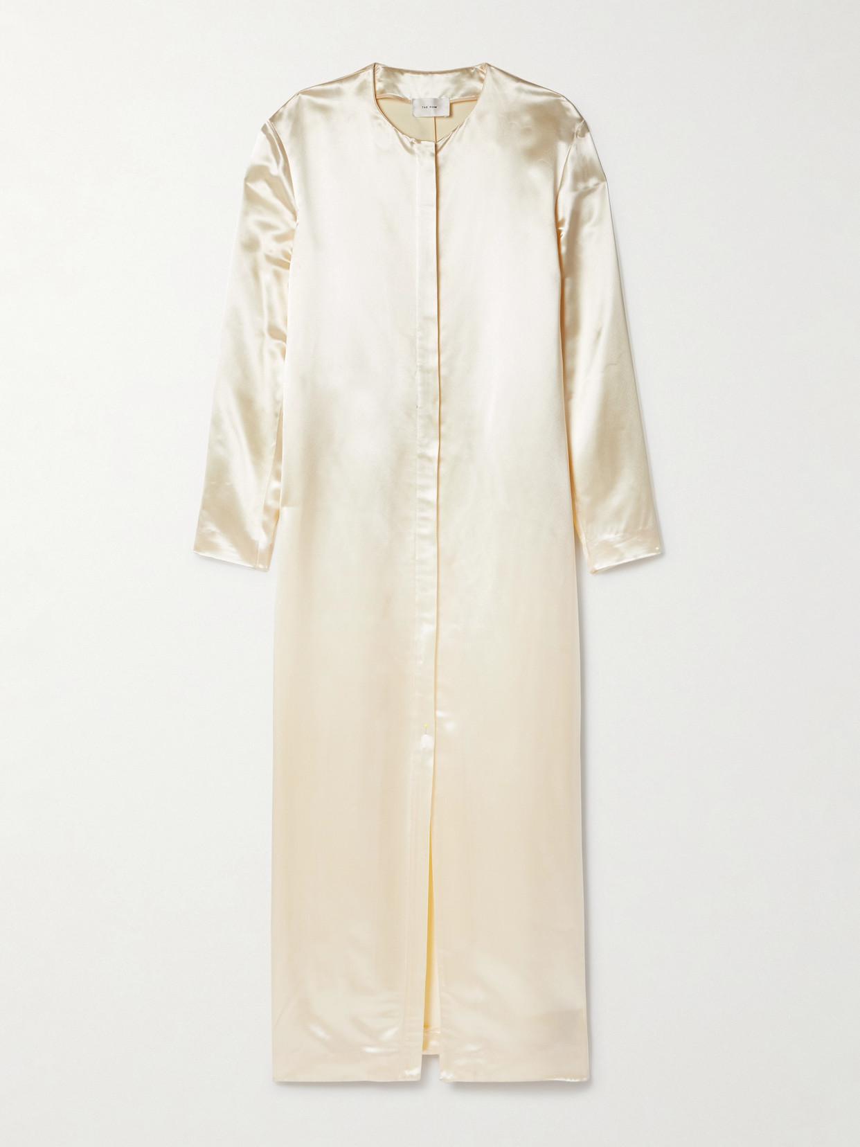 the row satin dress The Row Black Satin Natasha Dress The Row