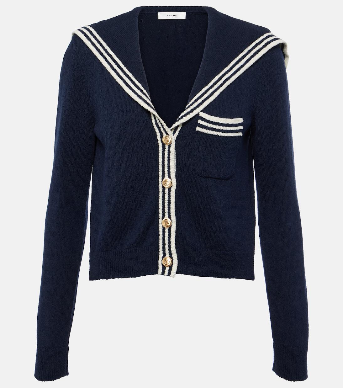 FRAME Sailor Cropped Cotton-Blend Cardigan endource