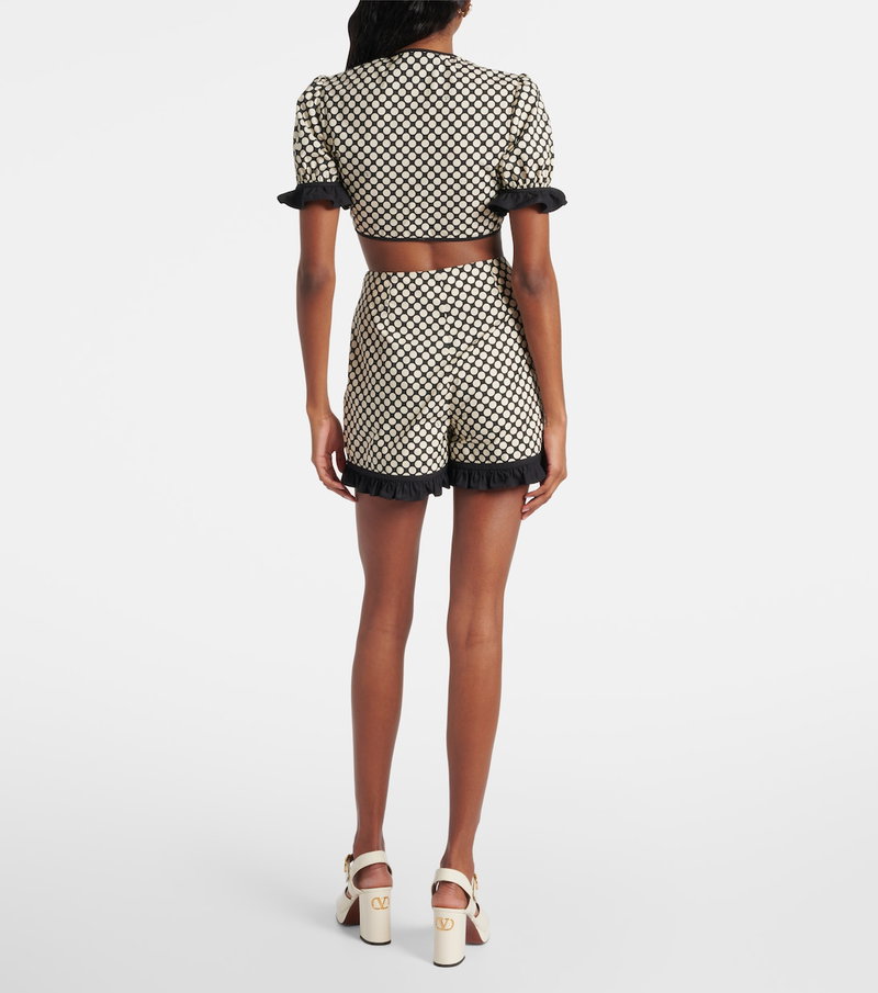Valentino patterned crop top and shorts set