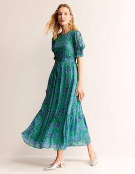 boden green dress Pleat Detail Blouson - Rich Emerald done dress Delphine Midi Sleeveless Dress -