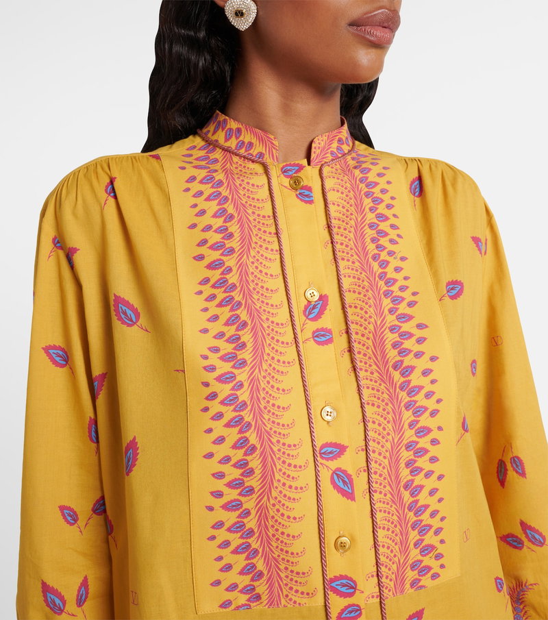 Valentino yellow shirt with floral embroidery