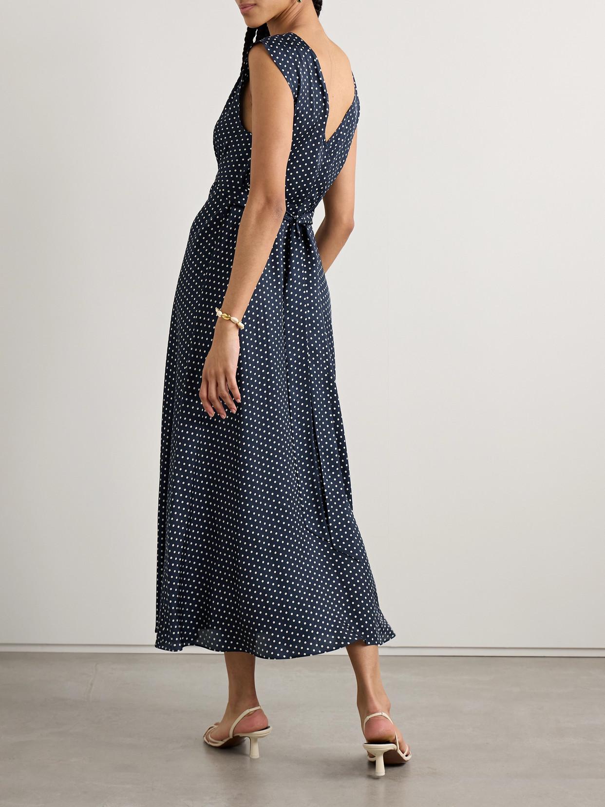 doen tahlia silk dress DEN Tahlia lace-trimmed floral-print silk-charmeuse midi dress