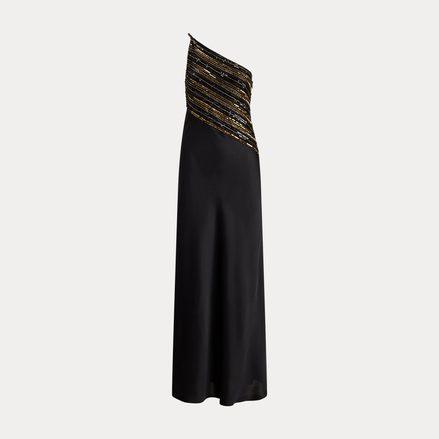 ralph lauren one shoulder black dress 1990's Ralph Lauren One-Shoulder Evening Gown main image 0